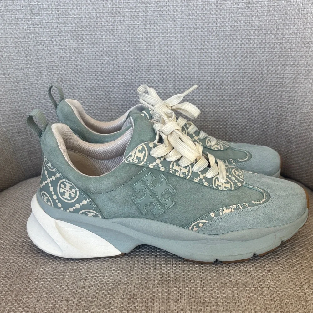 Tory Burch Women's Sneakers in sage green and White - Picture 5 of 8